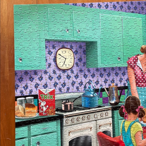 White Mountain Breakfast Table Retro Kitchen Family Puzzle Jigsaw 1000 Pieces - Picture 5 of 12